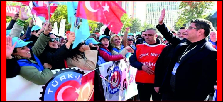 TÜRK-İŞ'İN ''ZORDAYIZ GEÇİNEMİYORUZ'' MİTİNGİ SES GETİRDİ