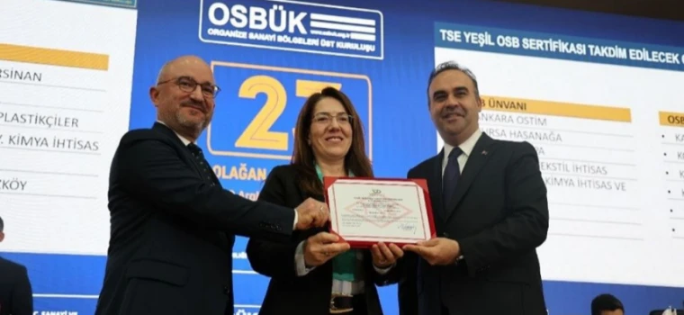 ÇOSB’YE YEŞİL OSB SERTİFİKASI VERİLDİ