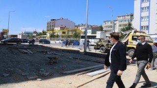 GOP MAHALLESİNDE KALDIRIM ÇALIŞMASI TAMAMLANIYOR