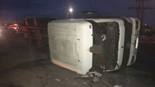 VİRAJI ALAMAYINCA DEVRİLDİ