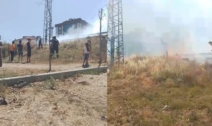 FEHMİ ZEKİ DENİZLİ İLKOKULU’NUN DİBİNDE KORKUTAN YANGIN