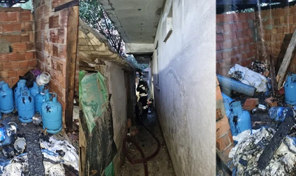 TÜPLERİN OLDUĞU DEPODA YANGIN ÇIKTI