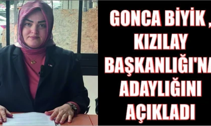 GONCA BİYİK ,KIZILAY BAŞKANLIĞI'NA ADAYLIĞINI AÇIKLADI