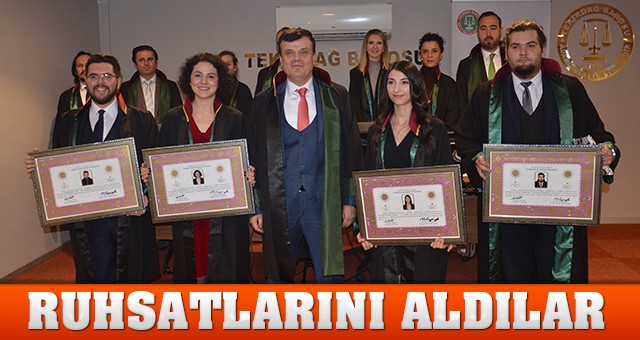 TEKİRDAĞ BAROSU’NDA 4 AVUKAT RUHSATINI ALDI