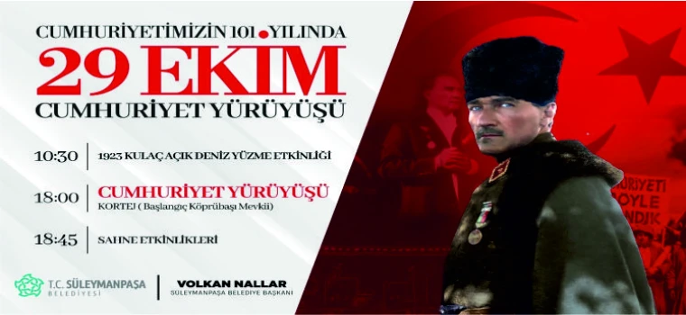 SÜLEYMANPAŞA CUMHURİYET YÜRÜYÜŞÜNDE BULUŞACAK