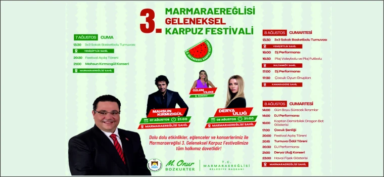 MARMARAEREĞLİSİ'NDE KARPUZ FESTİVALİ HEYECANI BAŞLADI