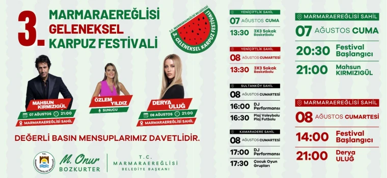 Marmaraereğlisi Karpuz Festivali İçin Geri Sayım Başladı
