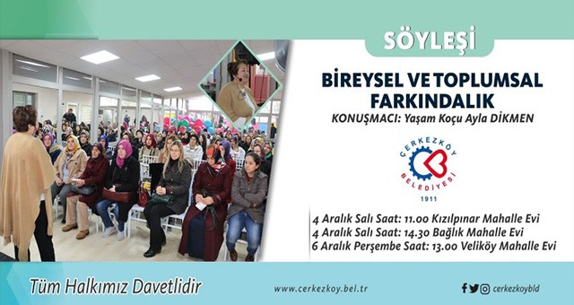 ‘BİREYSEL VE TOPLUMSAL FARKINDALIK’ SEMİNERİ DÜZENLENECEK