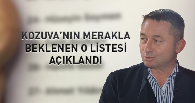 KOZUVA’NIN MERAKLA BEKLENEN O LİSTESİ AÇIKLANDI