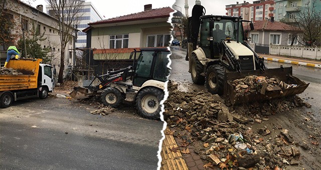 İNŞAAT ATIKLARI TEMİZLENİYOR