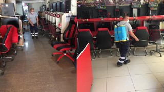 İNTERNET KAFE VE ELEKTRONİK OYUN SALONLARI DEZENFEKTE EDİLDİ