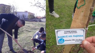 TÜRKEŞ'İN DOĞUM GÜNÜNDE 103 FİDAN TOPRAKLA BULUŞTU
