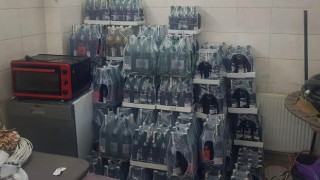 885 LİTRE SAHTE ŞARAP ELE GEÇİRİLDİ