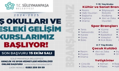 SÜLEYMANPAŞA BELEDİYESİ KIŞ OKULLARI VE MESLEKİ GELİŞİM KURSLARI BAŞLIYOR