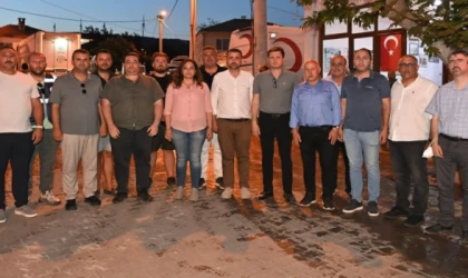 BELEDİYE BAŞKANLARI, YANGIN BÖLGESİNDE DURUMU YERİNDE TAKİP ETTİ