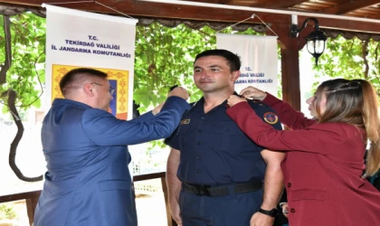 Çerkezköy İlçe Jandarma Komutanı Rüzgar, yüzbaşı oldu