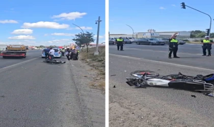 Çerkezköy’de cip ile motosiklet çarpıştı: 1’i ağır 2 yaralı