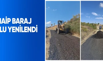 Naip barajı yolu yenilendi